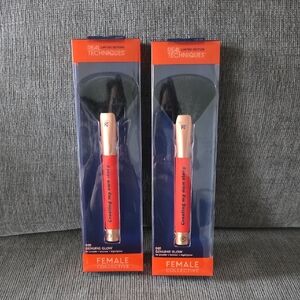 Real Techniques Genuine Glow Oversized  Fan Brush Duo, New, Limited Edition